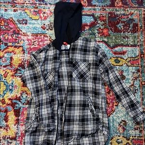 Zip up flannel hoodie
